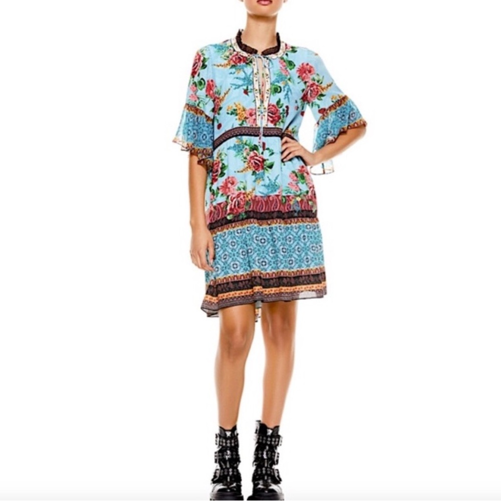 Alice + Olivia Blue Floral Mini Dress